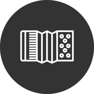 Armonika basit simgesi, vektör illüstrasyonu