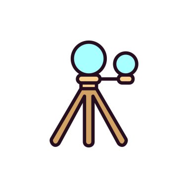 Helyograf basit simgesi, vektör illüstrasyonu