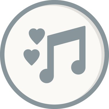 müzik basit simgesi, vektör illüstrasyonu