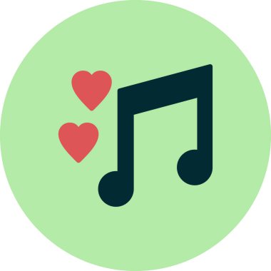 müzik basit simgesi, vektör illüstrasyonu