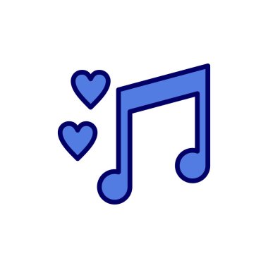 müzik basit simgesi, vektör illüstrasyonu