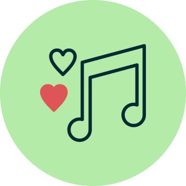 müzik basit simgesi, vektör illüstrasyonu