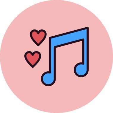 müzik basit simgesi, vektör illüstrasyonu