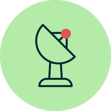 uydu basit simgesi, vektör çizim