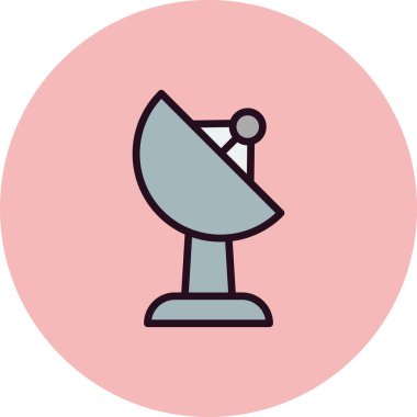 uydu basit simgesi, vektör çizim