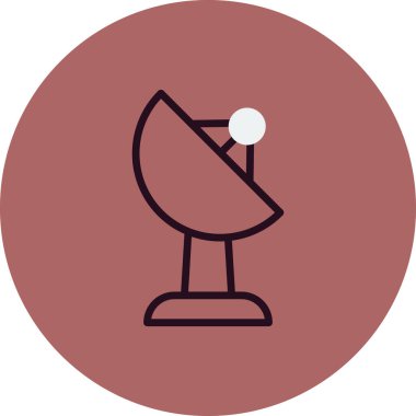 uydu basit simgesi, vektör çizim