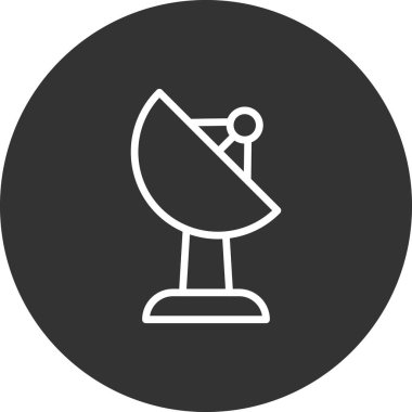 uydu basit simgesi, vektör çizim