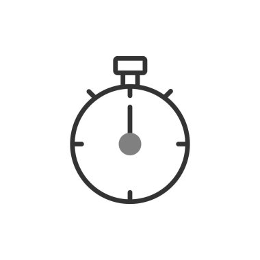 Stopwatch simgesi, düz vektör çizimi tasarımı