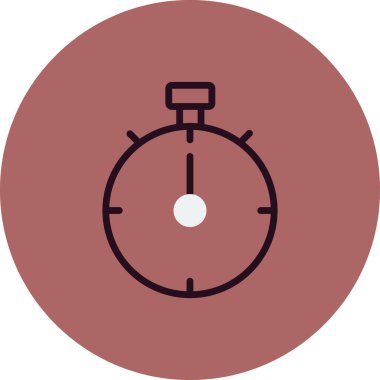 Stopwatch simgesi, düz vektör çizimi tasarımı