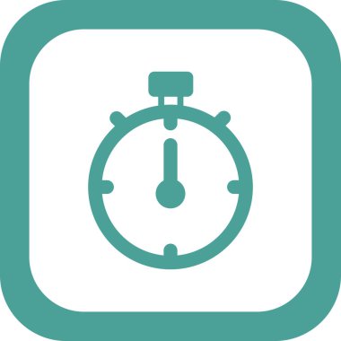 Stopwatch simgesi, düz vektör çizimi tasarımı
