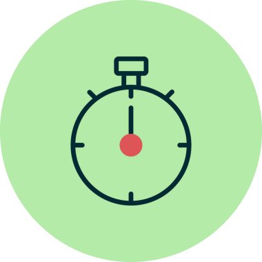 Stopwatch simgesi, düz vektör çizimi tasarımı
