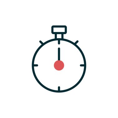 Stopwatch simgesi, düz vektör çizimi tasarımı