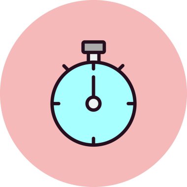 Stopwatch simgesi, düz vektör çizimi tasarımı