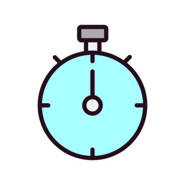 Stopwatch simgesi, düz vektör çizimi tasarımı