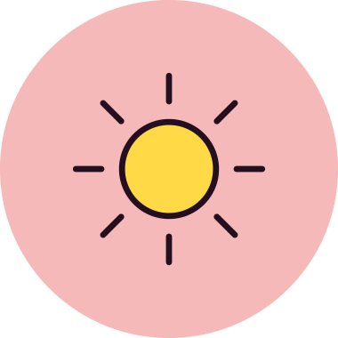 Güneş basit simgesi, vektör çizim