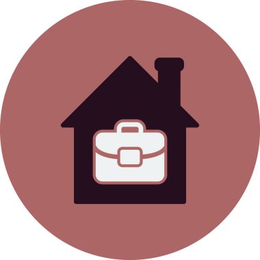 Ev simgesinden çalış, basit vektör tasarımı