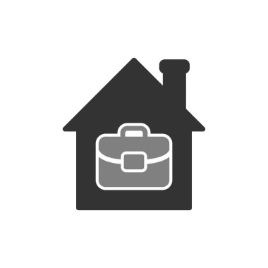 Ev simgesinden çalış, basit vektör tasarımı