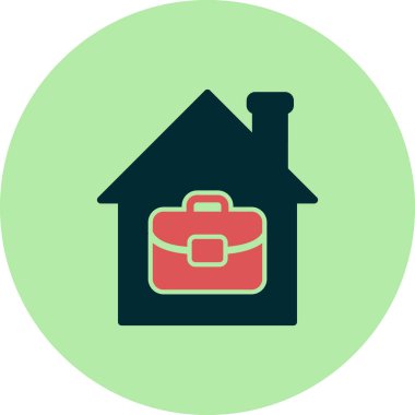 Ev simgesinden çalış, basit vektör tasarımı