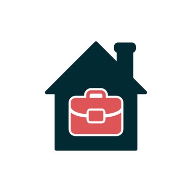 Ev simgesinden çalış, basit vektör tasarımı