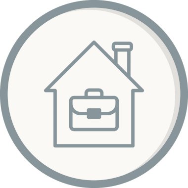 Ev simgesinden çalış, basit vektör tasarımı