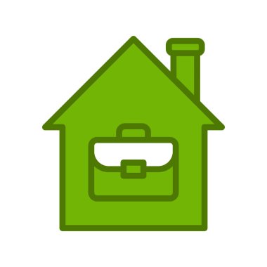 Ev simgesinden çalış, basit vektör tasarımı