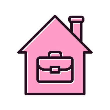 Ev simgesinden çalış, basit vektör tasarımı