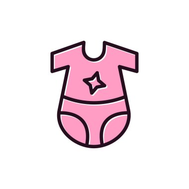 Bebek Elbisesi Simgesi, vektör illüstrasyonu