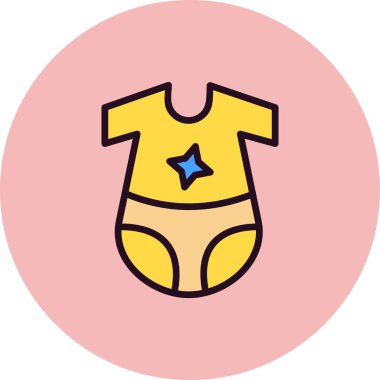 Bebek Elbisesi Simgesi, vektör illüstrasyonu