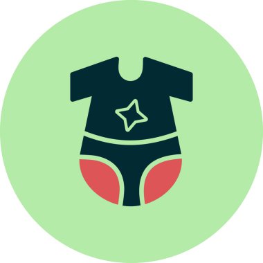 Bebek Elbisesi Simgesi, vektör illüstrasyonu