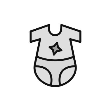 Bebek Elbisesi Simgesi, vektör illüstrasyonu