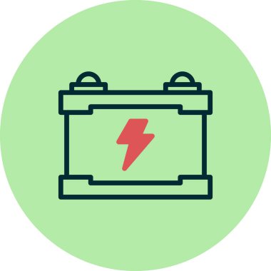 Pil basit simgesi, vektör çizim