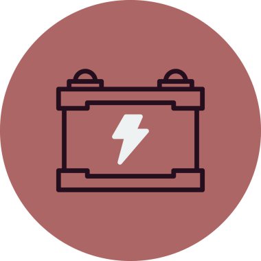 Pil basit simgesi, vektör çizim