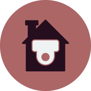 CCTV basit simgesi, vektör illüstrasyonu