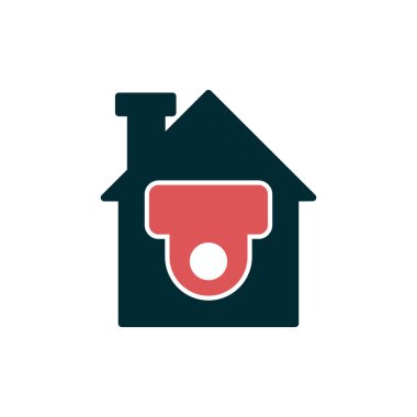 CCTV basit simgesi, vektör illüstrasyonu