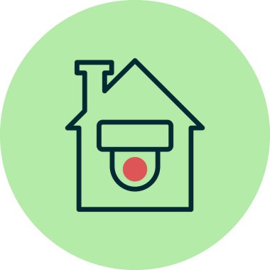 CCTV basit simgesi, vektör illüstrasyonu