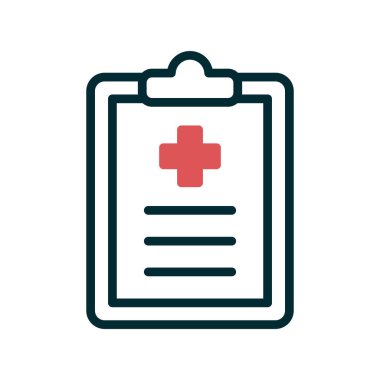 Klinik Geçmişi basit simgesi, vektör illüstrasyonu