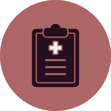 Klinik Geçmişi basit simgesi, vektör illüstrasyonu
