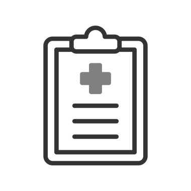 Klinik Geçmişi basit simgesi, vektör illüstrasyonu