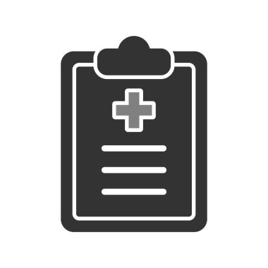 Klinik Geçmişi basit simgesi, vektör illüstrasyonu
