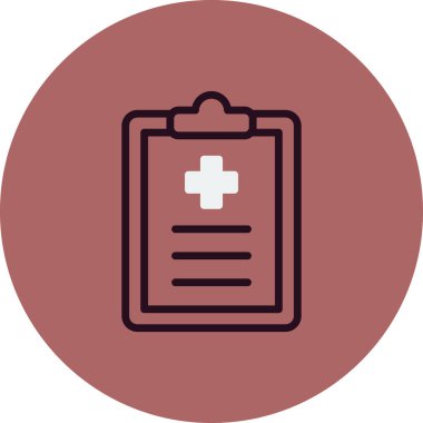 Klinik Geçmişi basit simgesi, vektör illüstrasyonu
