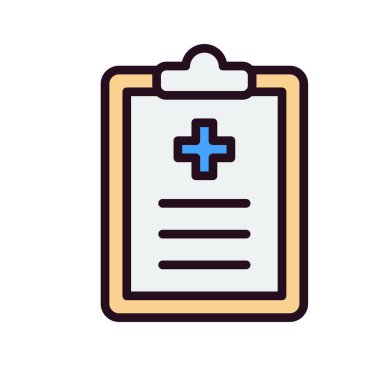 Klinik Geçmişi basit simgesi, vektör illüstrasyonu