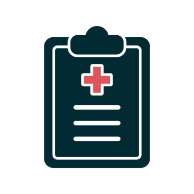 Klinik Geçmişi basit simgesi, vektör illüstrasyonu
