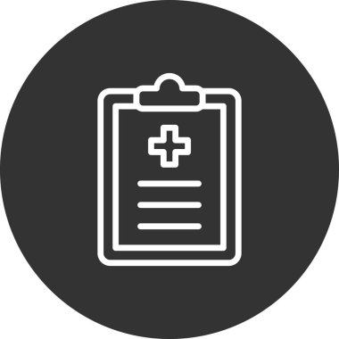 Klinik Geçmişi basit simgesi, vektör illüstrasyonu
