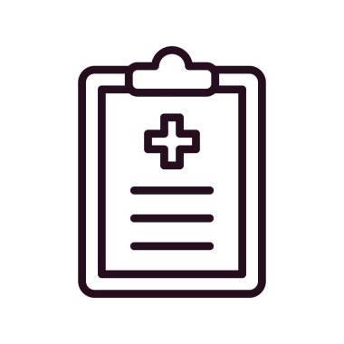Klinik Geçmişi basit simgesi, vektör illüstrasyonu