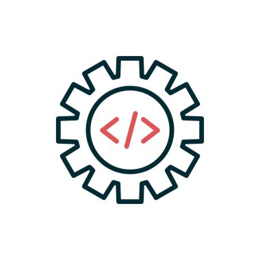 Kod İyimserleştirme basit simge, vektör illüstrasyonu