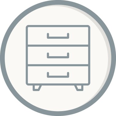 Çekmece basit simgesi, vektör illüstrasyonu