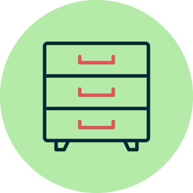 Çekmece basit simgesi, vektör illüstrasyonu