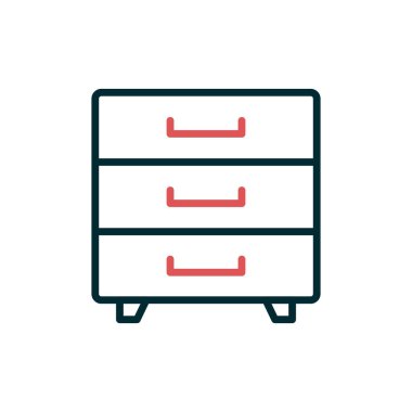 Çekmece basit simgesi, vektör illüstrasyonu