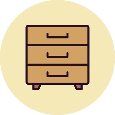 Çekmece basit simgesi, vektör illüstrasyonu