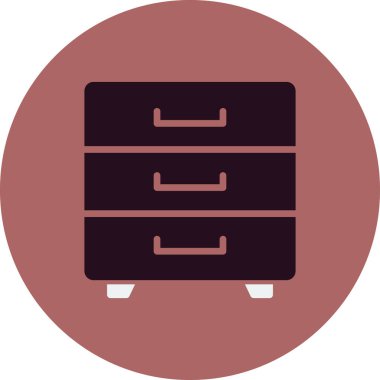 Çekmece basit simgesi, vektör illüstrasyonu